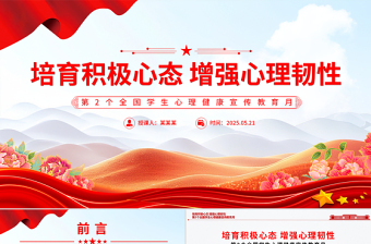 培育积极心态增强心理韧性PPT第2个全国学生心理健康宣传教育月课件下载