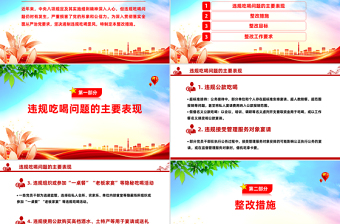 2025关于违规吃喝问题的整改措施PPT全面从严治党党课