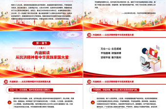 简洁大气抗洪精神PPT简洁大气中国共产党人的精神谱系学习课件