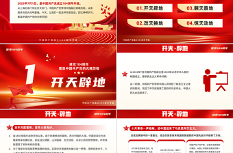 2025年重温党的光辉历程PPT大气精美建党104周年主题党课课件