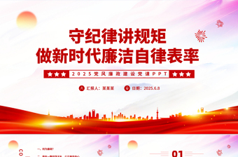 守纪律讲规矩2025做新时代廉洁自律表率党员思想教育PPT党课课件