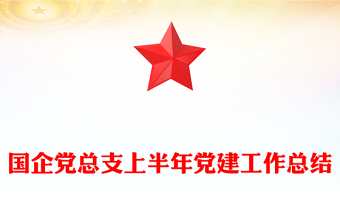 精品国企党总支上半年党建工作总结PPT模板(讲稿)