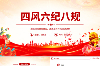 2025四风六纪八规PPT加强党风廉政建设改进工作作风党课下载