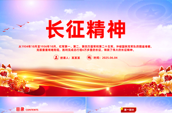 重温长征精神PPT党政风中国精神系列课件