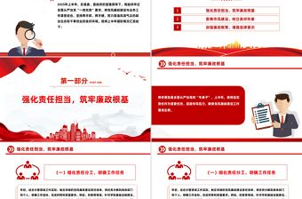 上半年履行全面从严治党一岗双责汇报PPT模板下载