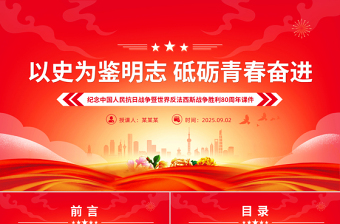 2025以史为鉴明志砥砺青春奋进PPT纪念抗战胜利80周年青年党课