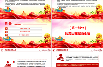 红色精美弘扬伟大抗战精神奋进民族复兴伟业PPT纪念抗战胜利八十周年课件下载