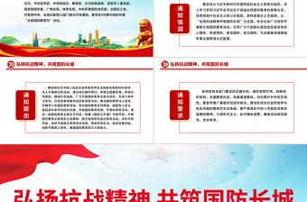 2025年全民国防教育月PPT弘扬抗战精神共筑国防长城课件下载