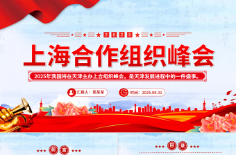 精美简洁2025年上海合作组织峰会PPT模板