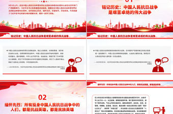 大气简洁铭记历史缅怀先烈珍爱和平开创未来PPT总书记的部分相关重要论述课件