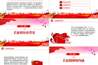 红色精美长征胜利纪念日PPT纪念长征胜利89周年主题课件下载