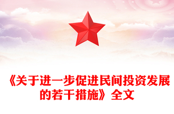 精美大气《关于进一步促进民间投资发展的若干措施》PPT课件(讲稿)