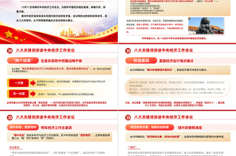 简洁风八大关键词深读中央经济工作会议PPT课件下载