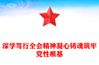 简洁大气深学笃行全会精神凝心铸魂筑牢党性根基PPT党课(讲稿)