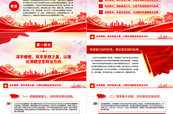 精美时尚学思践悟第五卷凝心铸魂开新局担当作为建新功PPT党课下载